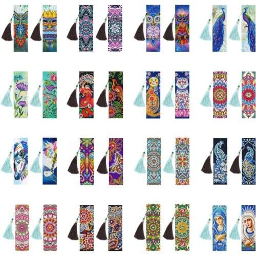 Diy 5d New Bookmark Diamond Painting Opposite Sex Bright Diamond Bookmark Mosaic Set Studio Handmade Pattern Childrens Gift