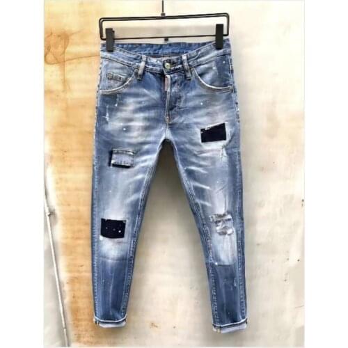 Jeans Pants Design Cool Top Jeans Men Slim Jeans Denim Trousers Blue Hole Pants Jeans For Men 901