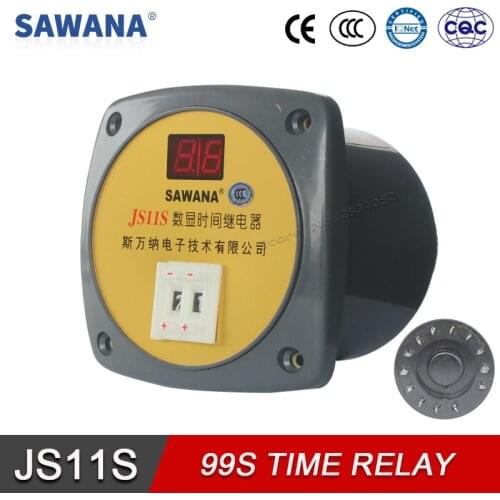 Electronic Time Relays AC220V AC380V 99S 9.9S JS11S Digital Time Relay Repeat Cycle General Purpose 13 pins Timer Relay