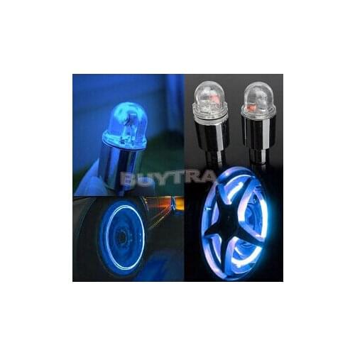 Hot 2PCS bike light with battery mountain road bike bicycle lights LEDS Tyre Tire Valve Caps Wheel spokes LED Light Red Blue