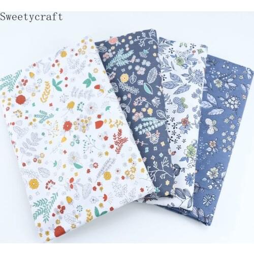 Leaves Printed Twill Fabric Cotton By Half Meter For Sewing Children Kid Dress Bed Sheet Patchwork Cloth hometextile 160x50cm