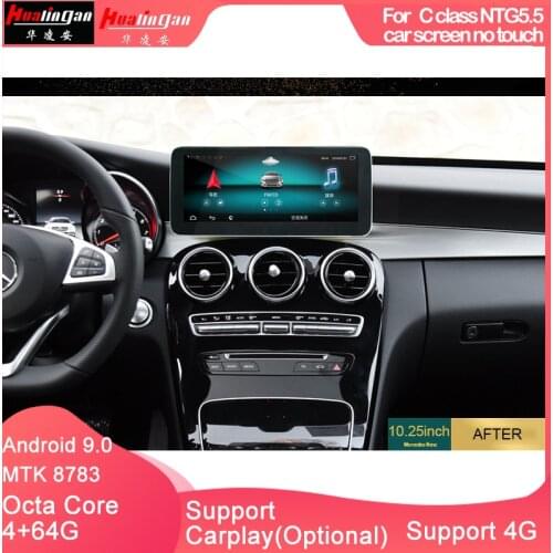 Hualingan ForMercedes-Benz C class NTG5.5 Android Octa Core navigation car dvd player 4G internet 64G storage WIFI Carplay