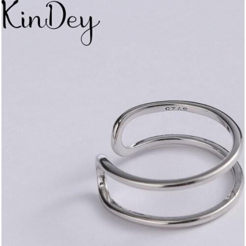 Creative Style Boho Silver Color Layer Chains Rings For Women Adjustable Ring Fashion Charm Jewelry Wholesale