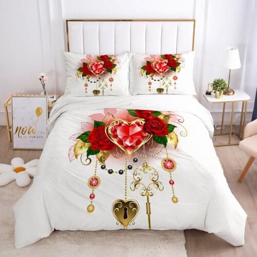 Luxury Bedding Set 3pcs 3D Duvet Cover Set with Zipper Bed Linen Quilt/Comforter Coves King Queen Single Twin Size Home Textile