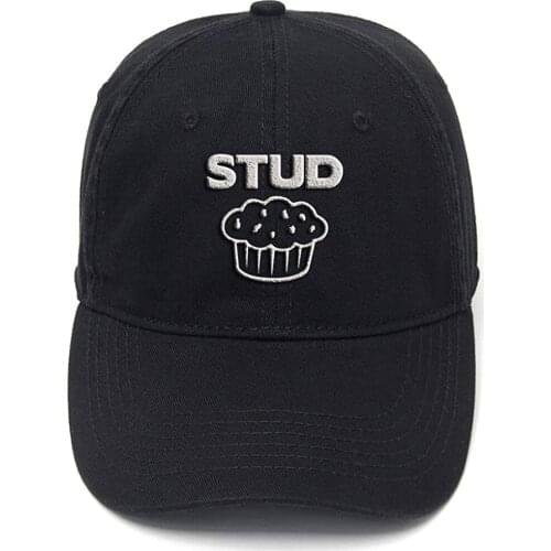 Lyprerazy Stud Muffin Graphic Washed Cotton Adjustable Men Women Unisex Hip Hop Cool Flock Printing Baseball Cap