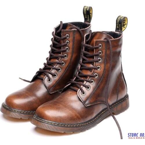 Big Size Mens Boots Man Ankle Shoes Genuine Leather Half Boots Woman Cow Muscle Sole Lace Up Shoes For Unisex Zy857