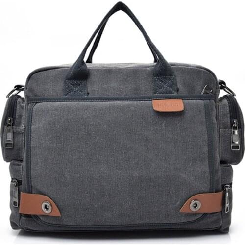 2021 Men Canvas Bag Canvas Briefcase Travel Suitcase Messenger Shoulder Tote Handbag Large Casual Business Multifunction
