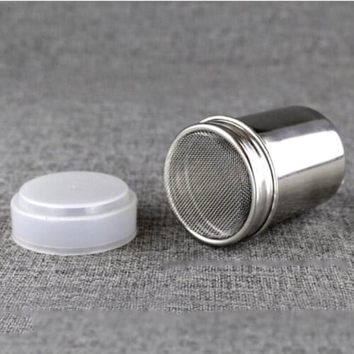 Newest Functional Stainless Steel Chocolate Shaker Icing Sugar Salt Powder Cocoa Flour Coffee Sifter Lid Shaker Cooking Tools
