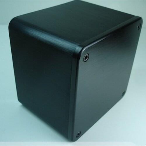 Very fine brushed aluminum cover, bright black 110*110*96mm