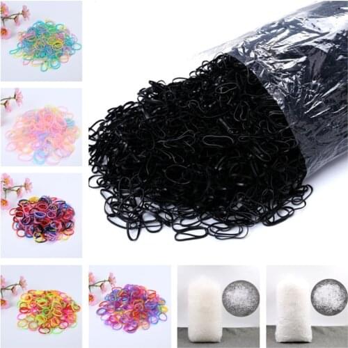 200/1000pcs Girls Elastics Hair Bands Baby Hair Accessories 1cm TPU Mini Disposable Ponytail Holder Rubber Bands Gum for Hair