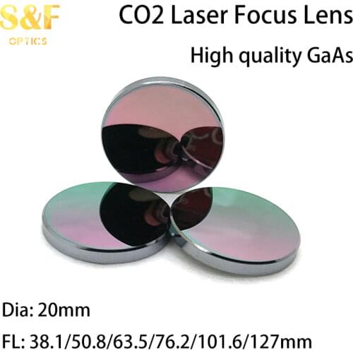 GaAs CO2 Laser Optical Focus Lens Dia 20mm FL 50.8/63.5/127mm for CO2 Laser Cutting Engraving Machine
