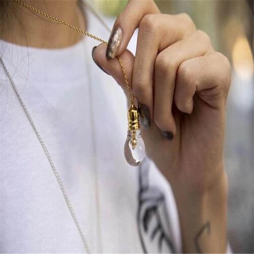 Hip-hop personality light bulb necklace female small necklace Titanium steel INS wild network red pendant sweater chain wholesal