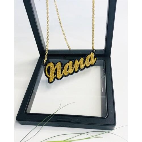 Personalized Acrylic Name Necklace Custom Letter Pendant Necklaces Choker For Women Kids Jewelry Gifts Collier Femme Ketting