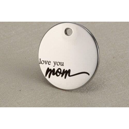 20PCS Charm Dangle Jewelry love you mom Charms Stainless Steel DIY Charms Accessories Necklace For Women Jewelry