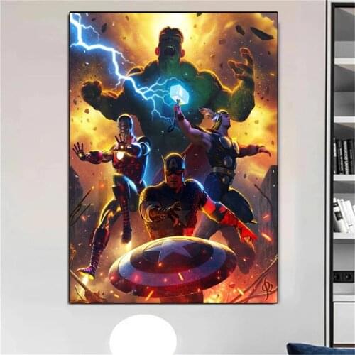 Marvel Avengers Poster Comics Superhero Wall Art Print Canvas Painting for Living Room Office Decoration Cuadros Decor