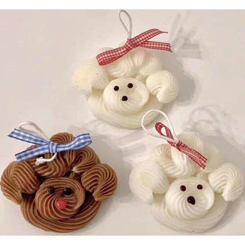 Cookie Curl Teddy Dog Head Aromatherapy Soap Candle Silicone DIY Plaster Epoxy Chocolate Cream Mousse Cake Decorating Mold