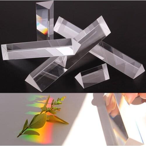 Glass coating instrument components Tri-prism Teaching experiment triangle magnifying glass colorful light shooting rainbow
