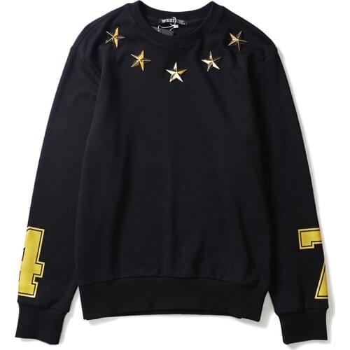 New Cotton High Men luxury Metal Star 4 7 Kenye Hoodies Hoody hooded Sweatshirts velvet Cotton Drake Thicken Fleece #d1