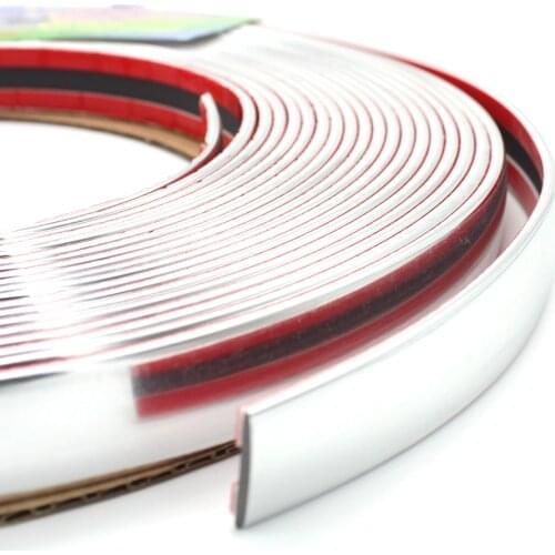 18mm x 6 Meters Universal Chrome Molding Trim Auto Car Window Door Grill Decoration Strips Silver Self Adhesive