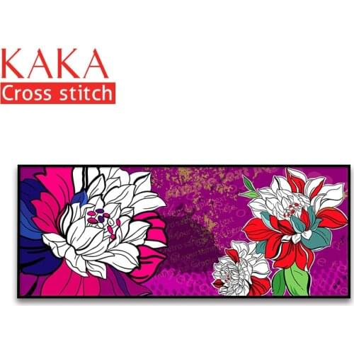 Cross stitch kits,Embroidery needlework sets with printed pattern,11CT-canvas for Home Decor Painting,Flowers Full NCKF101