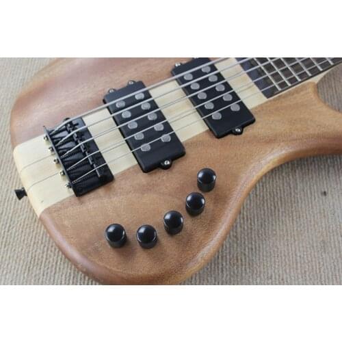 Order booking electric bass guitar,5 strings bass ,maple neck through mahogany body,rosewood veneer,black bridge,active butter