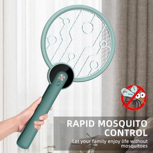 USB Charging Practical Mosquito Lamp Mosquito Swatter Flyswatter Trap Control Handheld Electric Mosquito Swatter Foldable
