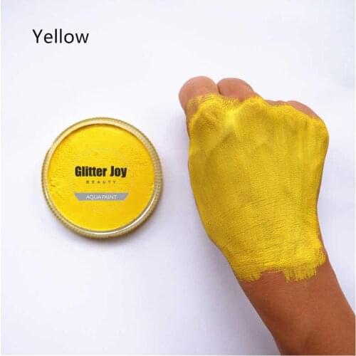 Yellow 30g/pc Water Activated Face Body Paint Pigment Makeup in Night Party Fancy Dress Beauty Makeup Tool