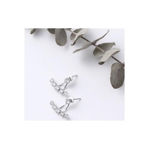 Women earrings Sweet style 925 Silver Color earrings single drop earrings inlaid with zircon fashion ladies silver color jewelry