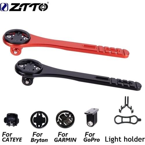 ZTTO Road Bike Speedometer Computer Handlebar Out-Front Mount Bicycle Cycling For Garmin Cateye GoPro Action Camera Light Holde
