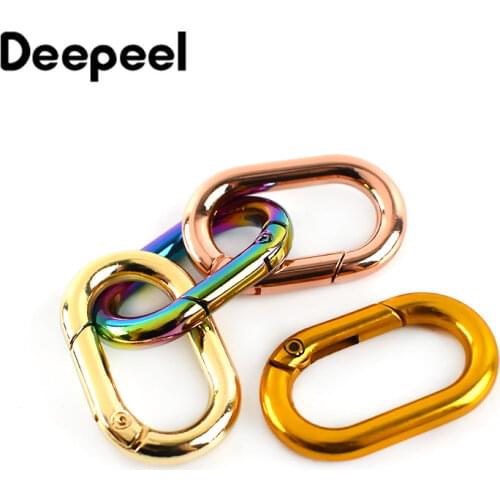 10pcs 25mm Spring Metal Oval O Rings Buckles Trigger Clasp Clip for Bag Strap Webbing Keychain Carabiner DIY Handbag Accessory