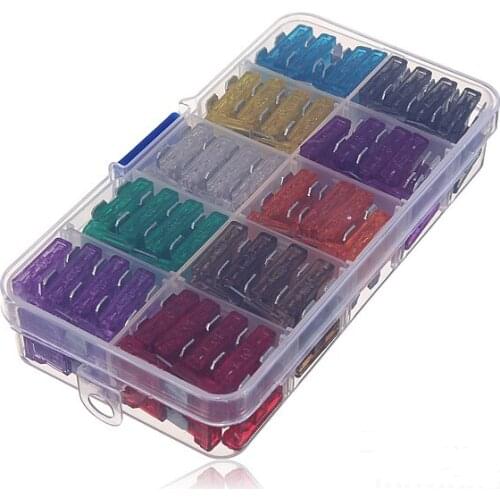 100pcs Assorted Auto Car Standard Blade Fuse 2/3/5/7.5/10/15/20/25/30/35A
