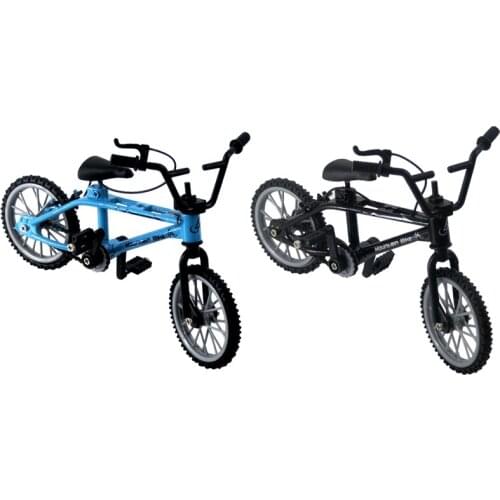 2 Pcs Alloy Mini Mountain Bike Bicycle Model for 1/10 RC Crawler Axial SCX10 Traxxas TRX4 D90 Tamiya CC01,Blue & Black