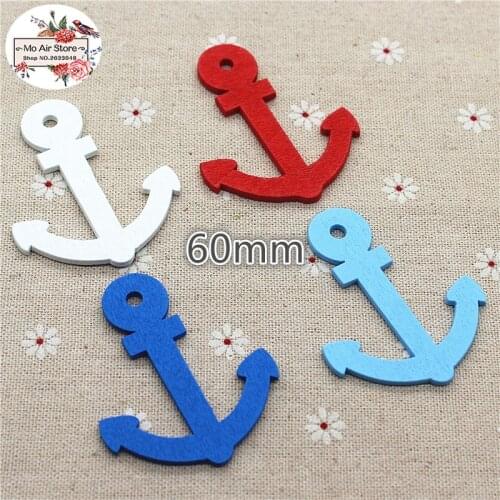 20pcs big Boat anchor Spear Pendant Wooden Decorative Buttons Scrapbooking Home Decorations DIY cloth sewing