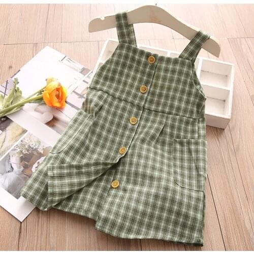 2021 Summer Plaid Girls Dresses Children Clothes Baby Girls Dress Kids Prince Dress Baby Girls Dress Girls Outwear 23