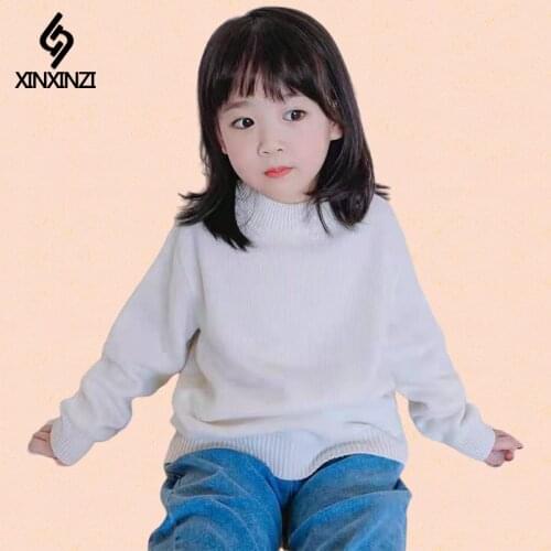 2020 boys and girls warm high-neck autumn and winter new sweaters, big childrens cotton pullover bottoming shirt XXZ091