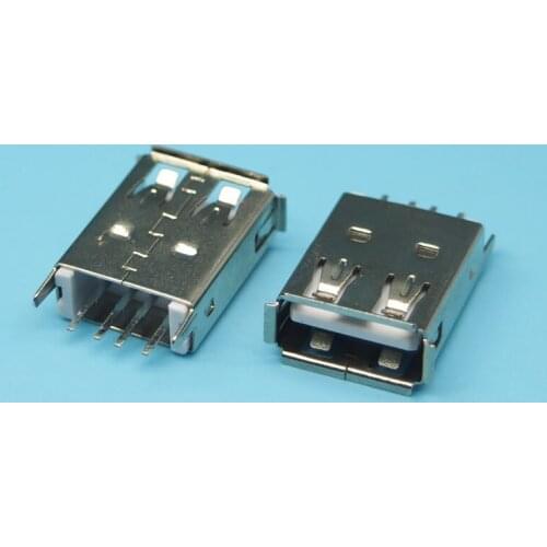 25pcs/lot USB A female AF 180 degrees 17.5MM vertical A-type usb female socket