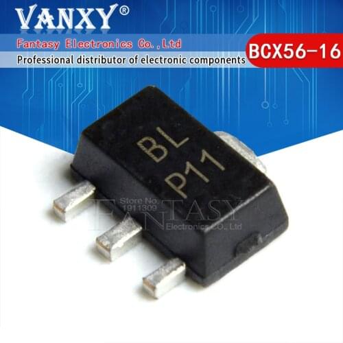 50pcs BCX56-16 SOT-89 BCX56 SOT89 transistor NPN 1A 80V marking: BA BD BH BL