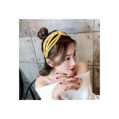 60pcs/lot DIY Simple Multi Widen Cross Headbands Fabrics Pierced Pure Colore Hair Band Styling Tools Accessories HA629