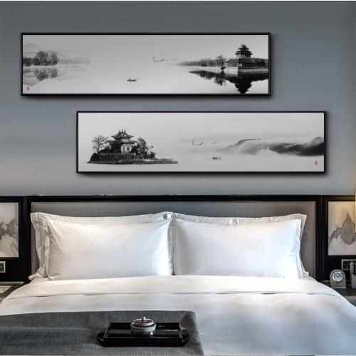 Chinese Style Abstract Zen Landscape Painting on Canvas Posters and Prints Wall Art Pictures for Living Room Home Decor No Frame