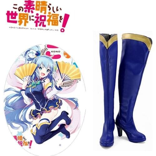 Aqua Shoes Cosplay KonoSuba: Gods Blessing on this Wonderful World! Aqua Cosplay Boots High Heel Shoes Custom Made boots