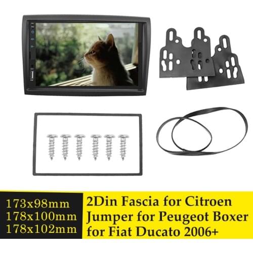 Double Din Car Radio Fascia for CITROEN Jumper for PEUGEOT Boxer for FIAT Ducato 2006+ Stereo Audio Panel Installation Dash Kit