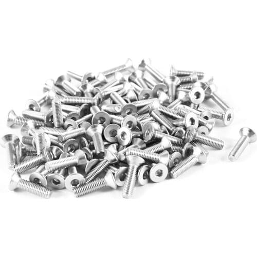 CNIM Hot 100pcs 304HC Stainless Steel Hex Countersunk Flat Head Bolts Screws M3x12mm