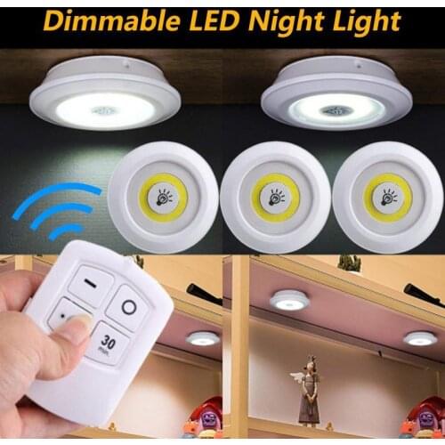 COB Multiple LED Remote Control Light Induction Night Light Closet Bedside Lamp Cabinet Bedroom Kitchen Bathroom Home Decor
