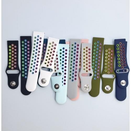 Colorful Silicone Watchband For Samsung S3 Vivoactive 4 GarminActive Fossil Gen 5 Carlyle HR Smart watch Band Bracelet