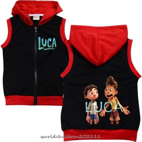 Childrens vest for girls boy baby cotton vest New movie Luca girl clothes kids cartoon waistcoat outwears jacket vest