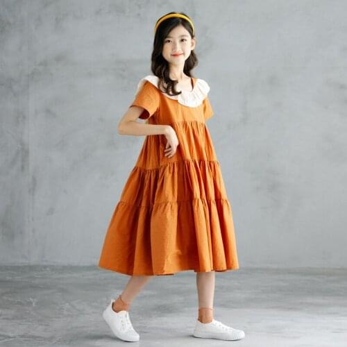 2021 Kids Dresses for Girl Elegant Summer Girls Dress Cotton Children Clothing Loose Mother Daughter Dress Family Matching