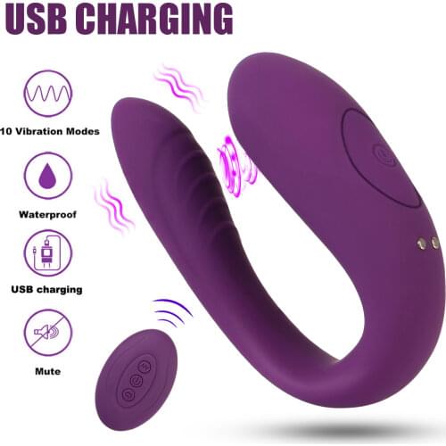 IKOKY U Shape Bendable Couple Share Sucking Vibrator G-spot Vibrator Sex Toys for Couple Clitoris Vagina Stimulator Vibrator