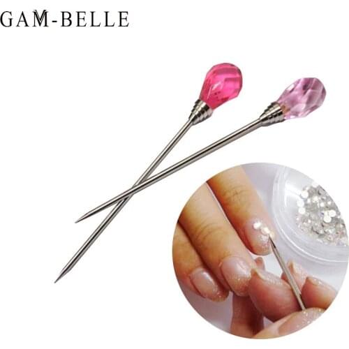 GAM-BELLE 1Pcs Nail Art Tools Stainless Steel Acrylic Powder Liquid UV Gel Pin Dotting Pen Stirring Tool Nail Art Accessories