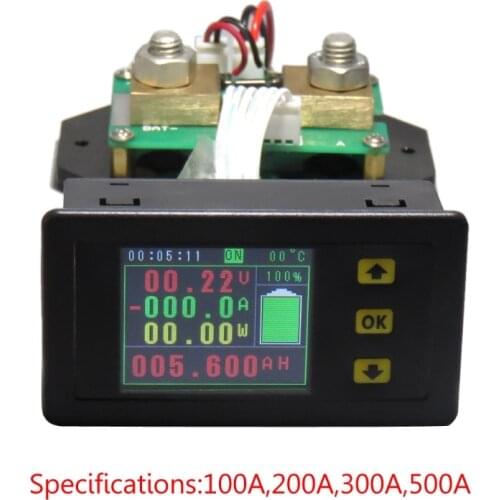 DC 120v 100A 200A 500A LCD Combo Meter Voltage current KWh Watt Meter 12v 24v 48v 96V Battery Capacity Power monitoring