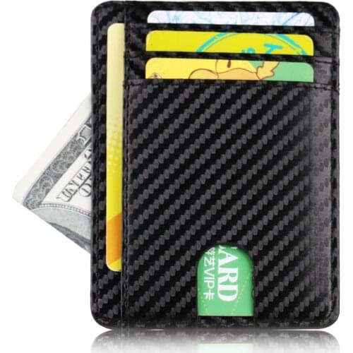 New Arrival RFID Blocking Slim Mens Leather Credit Card Holder Women Business Mini Bank Card Case Wallet For Man Small Purse